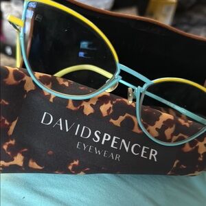 David Spencer Blue and Yellow Prescription Glasses “Penny Lane” great condition